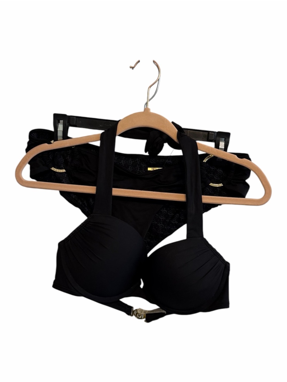 Victoria's Secret Black Halter Push-Up Bikini Set